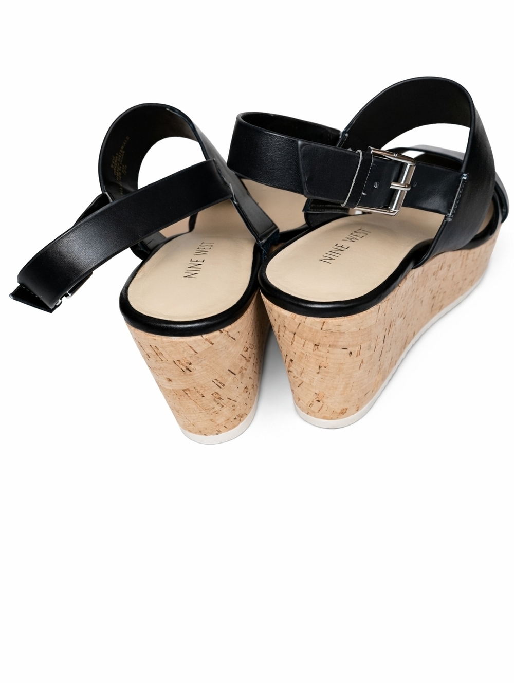 Nine West Women's Black Leather Slingback Sandals - Picture 3 of 5